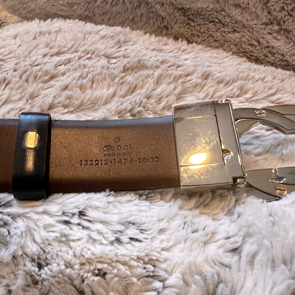 Reversible Gucci Black and Brown Leather Belt